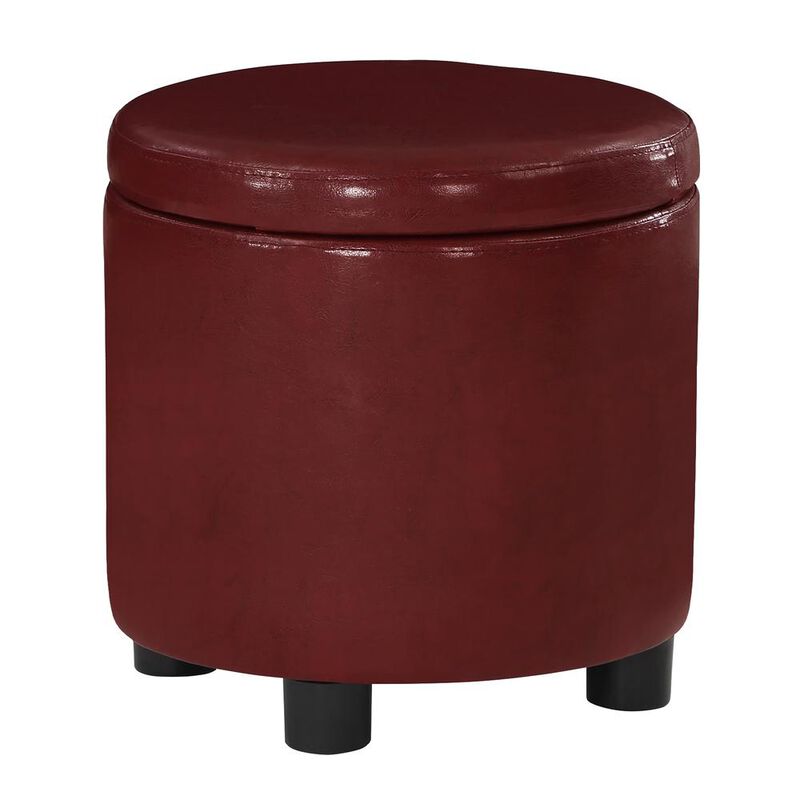 Convience Concept, Inc. Designs 4 Comfort Round Accent Storage Ottoman with Reversible Tray Lid