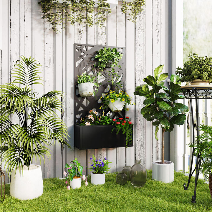 Hivvago Freestanding or Wall-Mount Metal Garden Planter