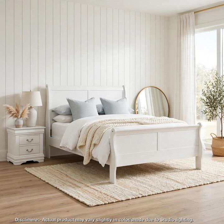 2pc King Bedroom Set, White, Nightstand