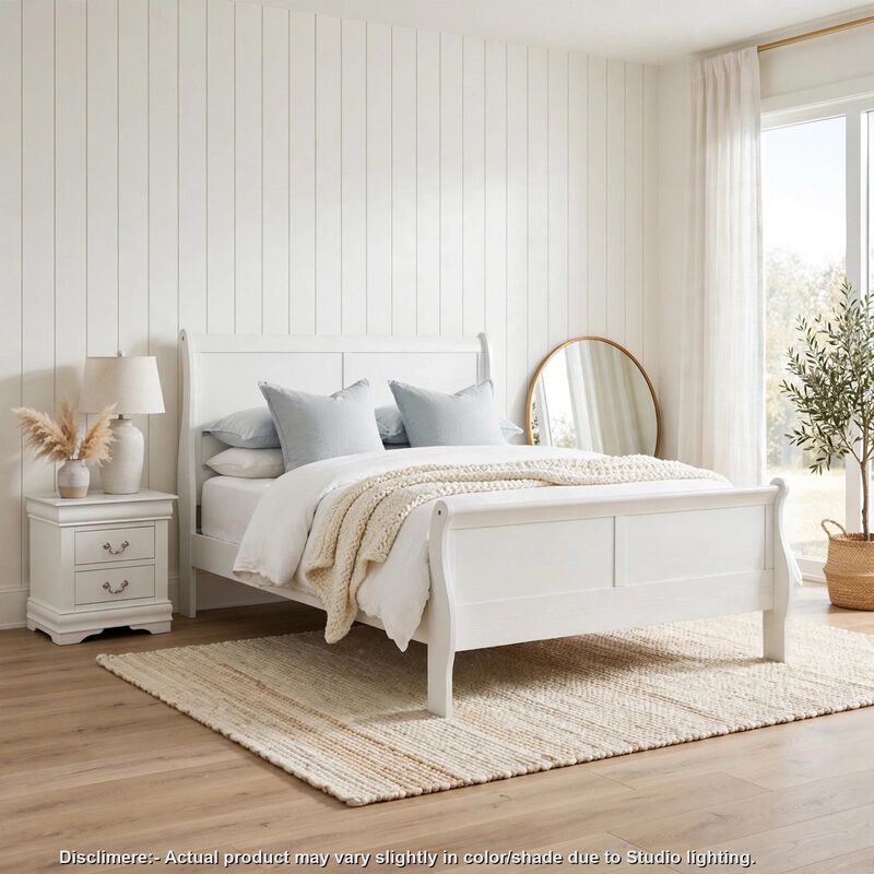2pc King Bedroom Set, White, Nightstand image number 1