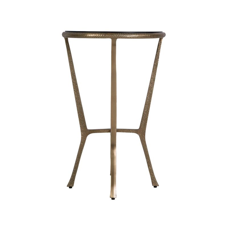 Butler Specialty Ivy 15.5 in. W Round Metal & Granite Side Table, Black, Antique Gold image number 5