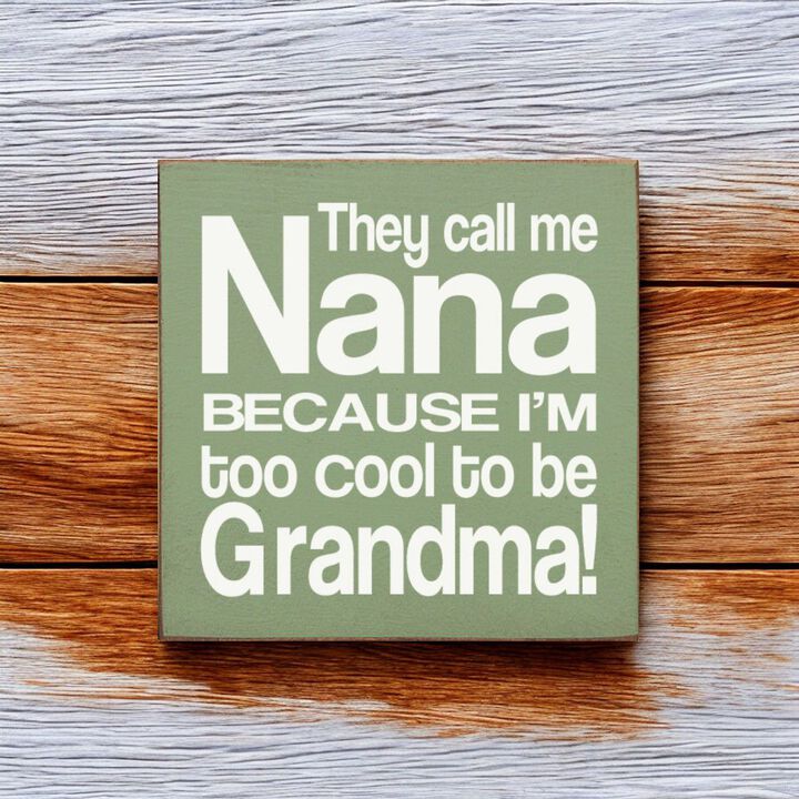 Funny Grandma and Nana Wooden Quote Sign for Wall or Shelf Display