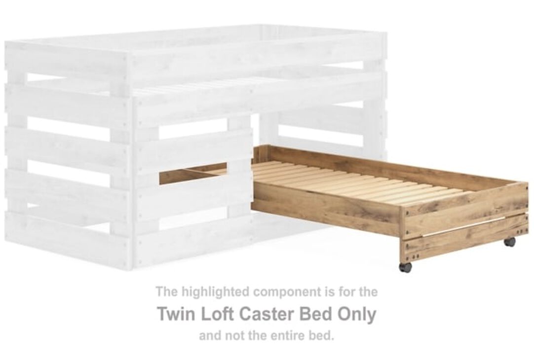 Larstin Twin Loft Caster Bed