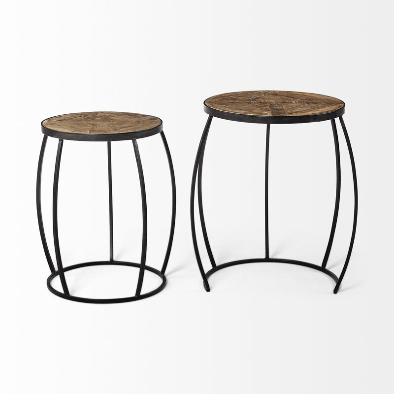Solid Wood Round Accent Tables &ndash; Elegant Set of Two