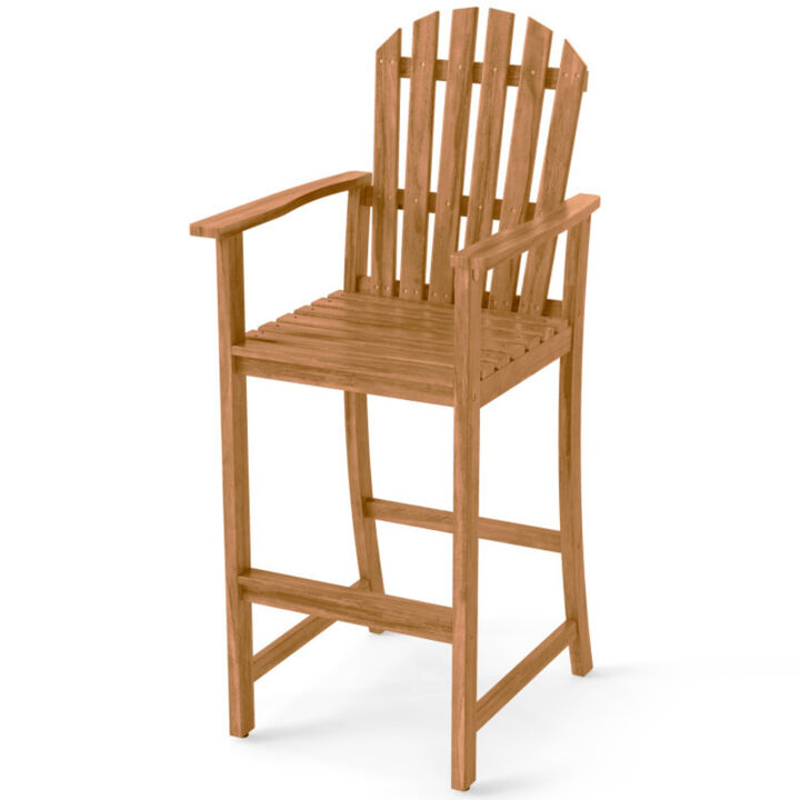 Tall Adirondack Chair for Deck with Built-In Footrest