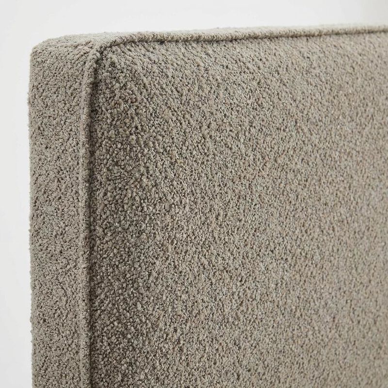 Boucle Fabric King Headboard in Soft Neutral, Padded Upholstery, Durable Frame image number 4