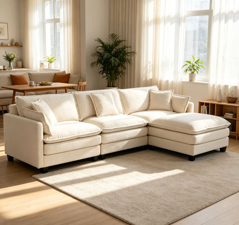 Saslip Modern 3seats with ottoman Sectional image number 1