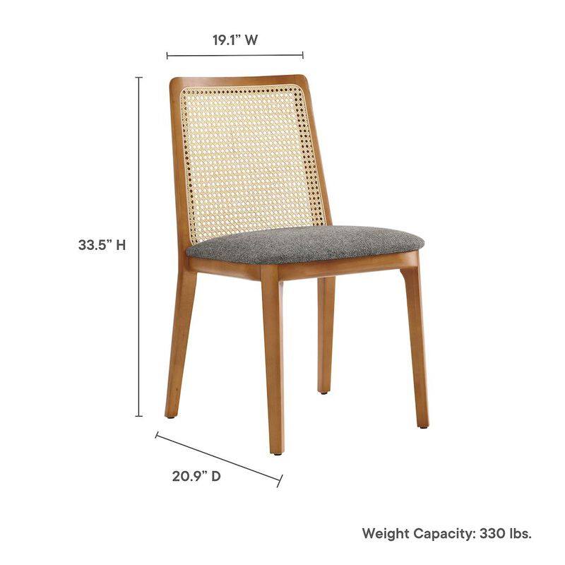 Monarch Wood and Rattan Dining Side Chair image number 2