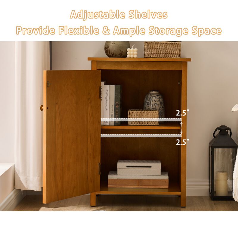 Citfet 34.2" Tall Mid‑Century Modern Accent Storage Cabinet image number 4