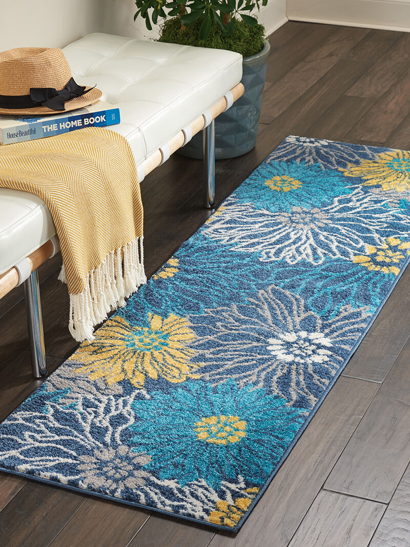 Passion PSN17 Blue 1'10" x 2'10" Rug image number 2