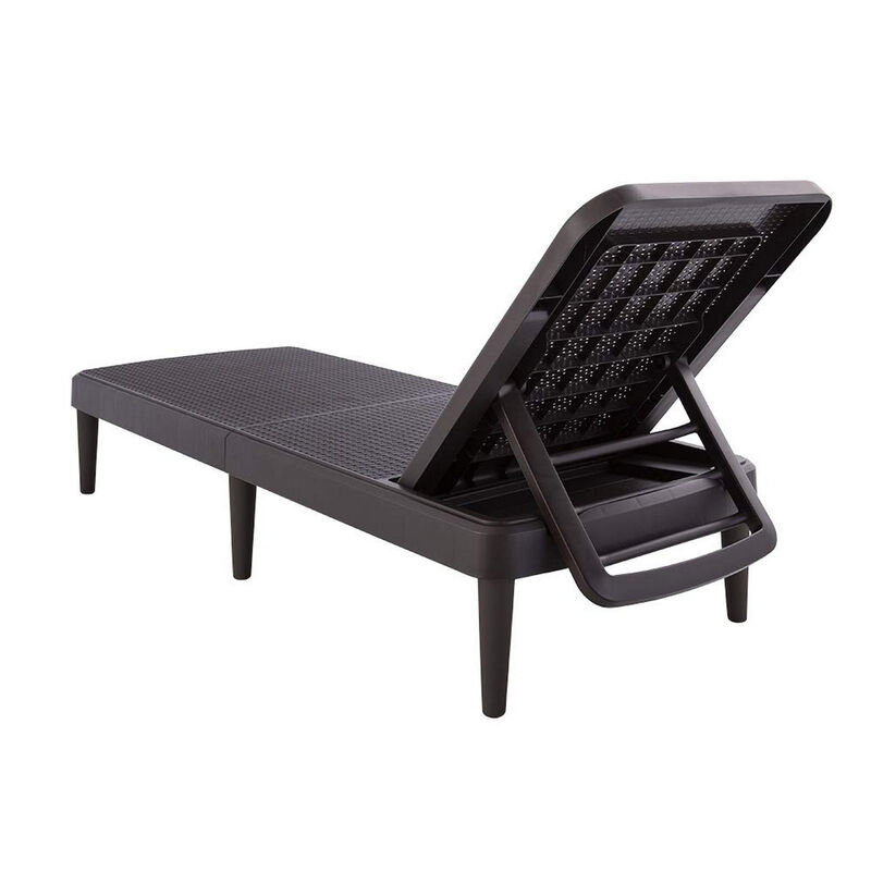 HomeRoots Heavy Duty Plastic Outdoor Stacking Chaise Lounge image number 2