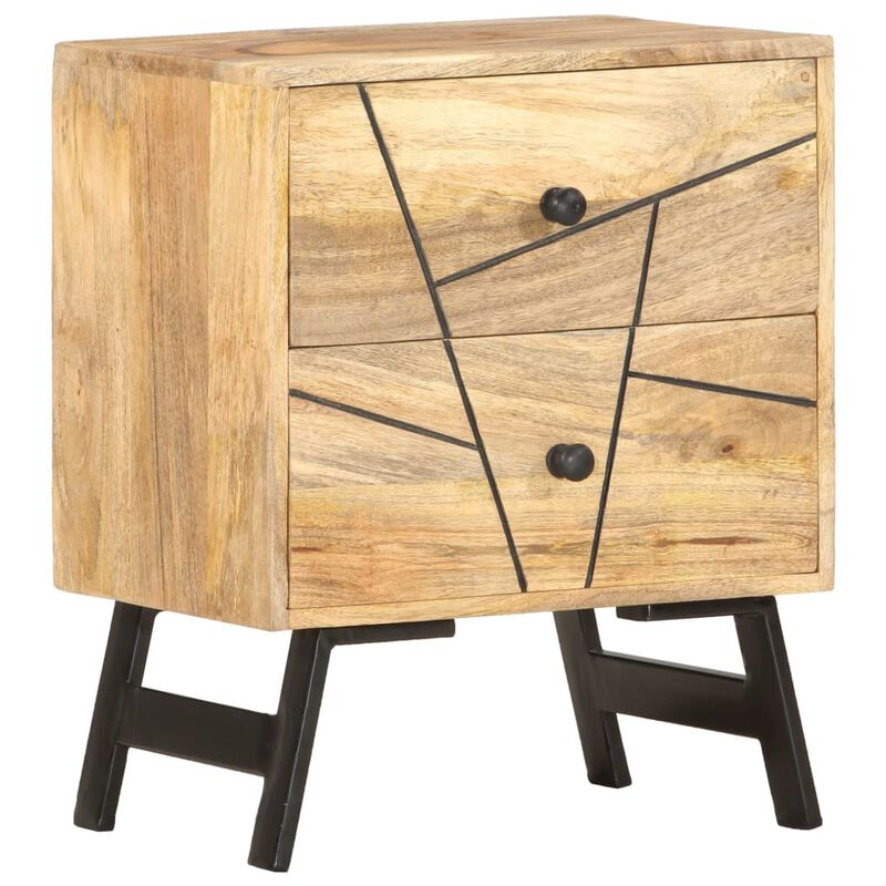 vidaXL Bedside Cabinet 40x30x50 cm Solid Mango Wood image number 0