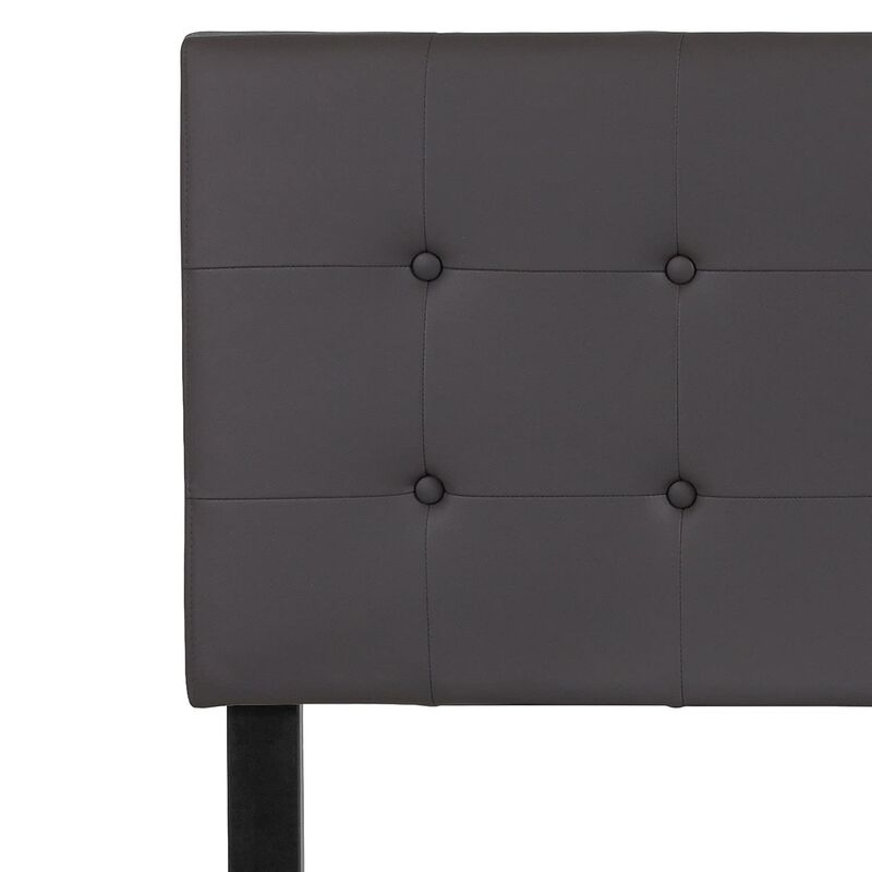 Flash Furniture Lennox Tufted Upholstered Full Size Headboard in Gray Vinyl