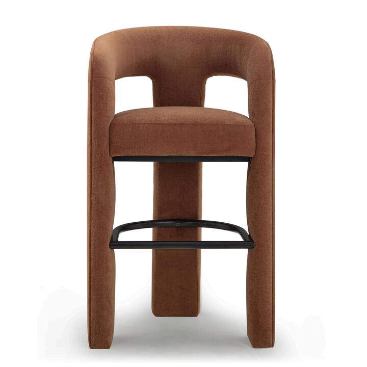 Tov Furniture Malone Rust Red Perfomance Fabric Bar Stool