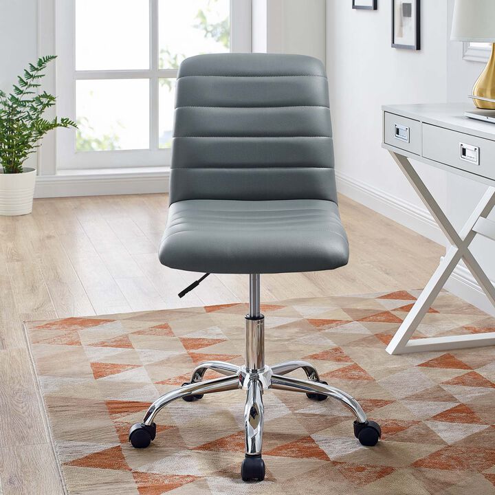 Modway Furniture - Ripple Armless Mid Back Vinyl Office Chair Bright Green