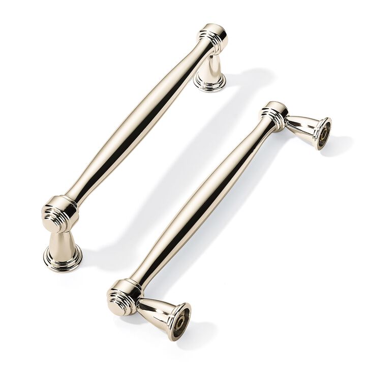 khtumeware 10 Pack Polished Nickel Cabinet Pulls 6-1/4 Inch(160mm) Hole Centers Cabinet Pulls Kitchen Cabinet Hardware for Cupbo