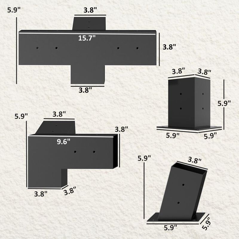 Hivvago Pergola Brackets Kit with Wall Mounts image number 2