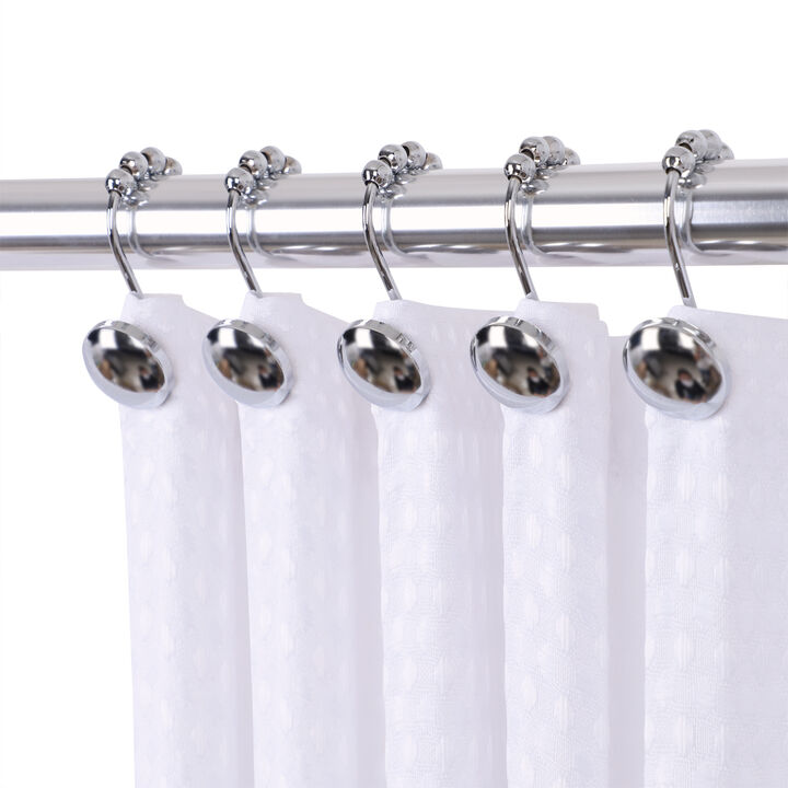 Utopia Alley Rust-Resistant Metal Shower Curtain Hooks, Smooth Glide S-Hooks with Ball End - Set of 12