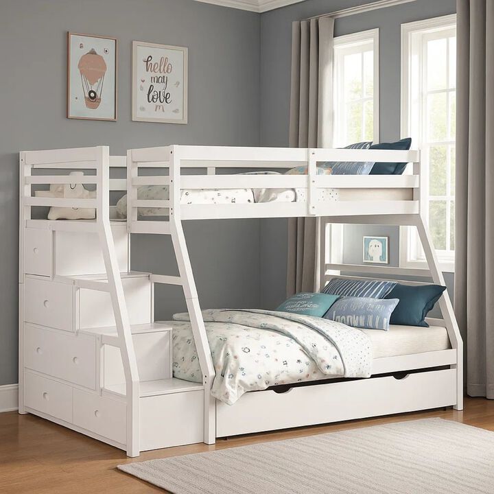 Ellon Bunk Bed, Solid Wood, Storage Drawers