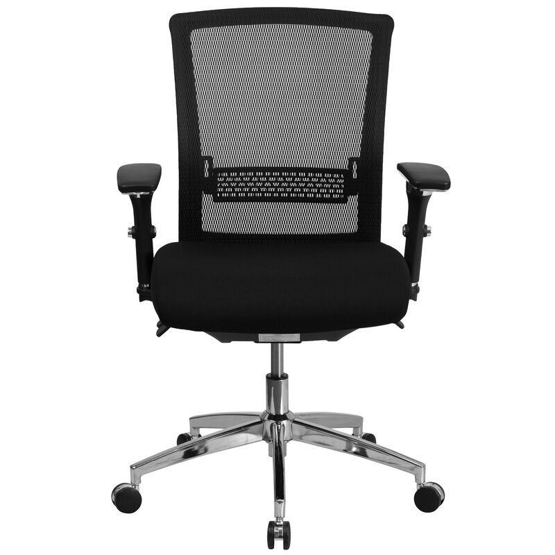 HERCULES Series 24/7 Intensive Use 300 lb. Rated Black Mesh Multifunction Ergonomic Office Chair with Seat Slider image number 0