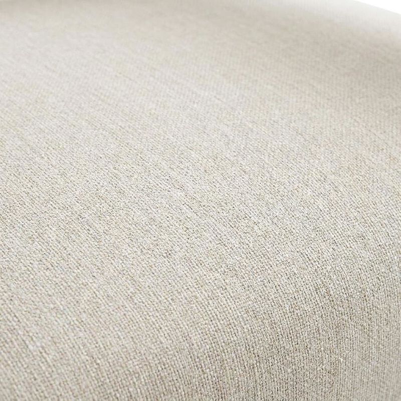 Fabric Upholstered Barrel Dining Chairs, Heathered Weave Ivory Black, Set of 2 image number 6