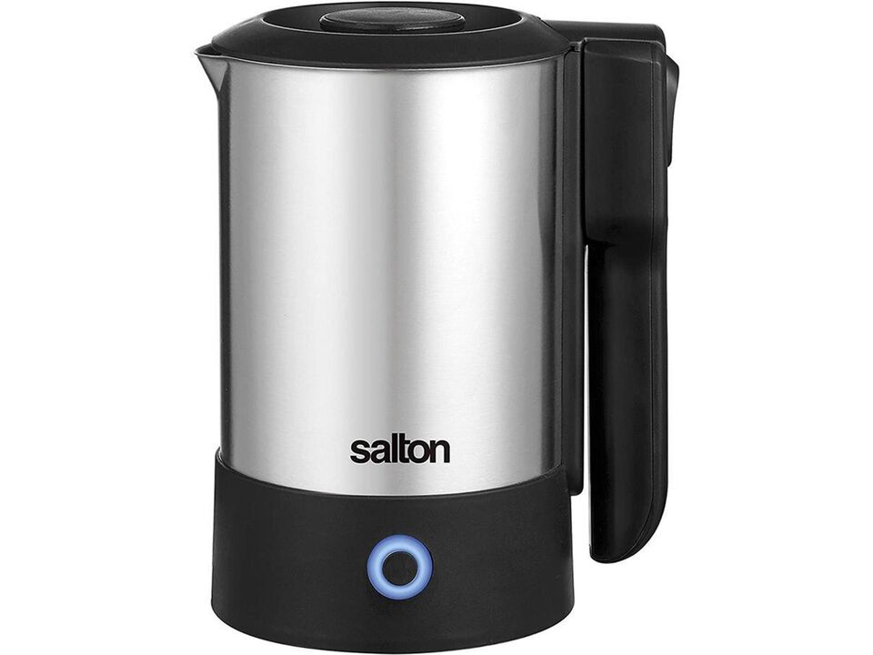 Salton JK2035 - Compact Travel Kettle with Retractable Cord, 600ml, Stainless Steel