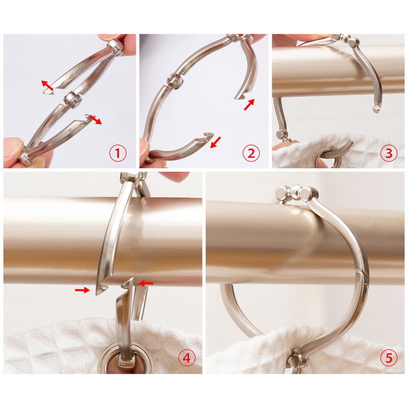 Zinc Shower Curtain Hooks, Set of 12 image number 7