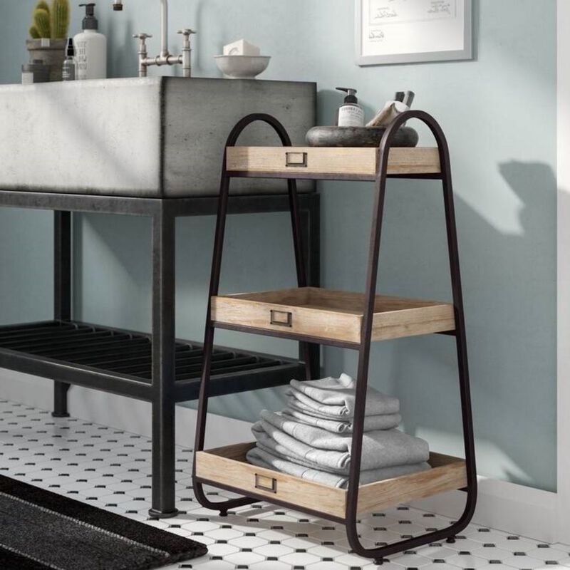 Hivvago Industrial Freestanding 3-Tier Bathroom Storage Shelving Unit