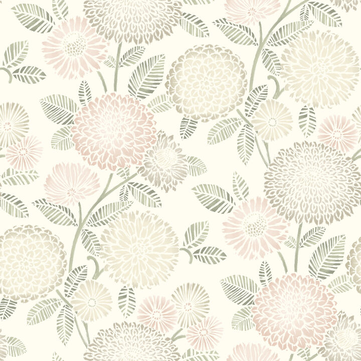 Zalipie Blush Floral Trail Wallpaper