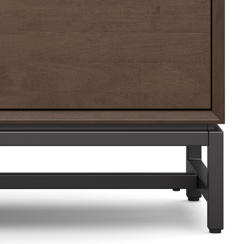 Banting SOLID HARDWOOD 72 inch Wide Modern Industrial TV Media Stand in Walnut Brown For TVs up to 80 inches