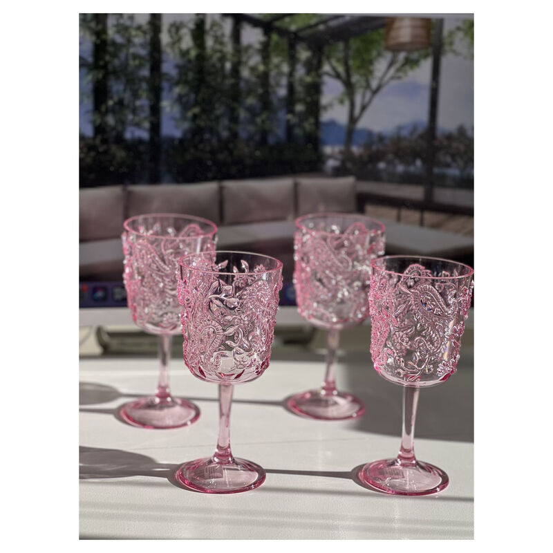 Four-Piece Paisley Acrylic Stemmed Wine Glass Set for Home or Parties image number 4