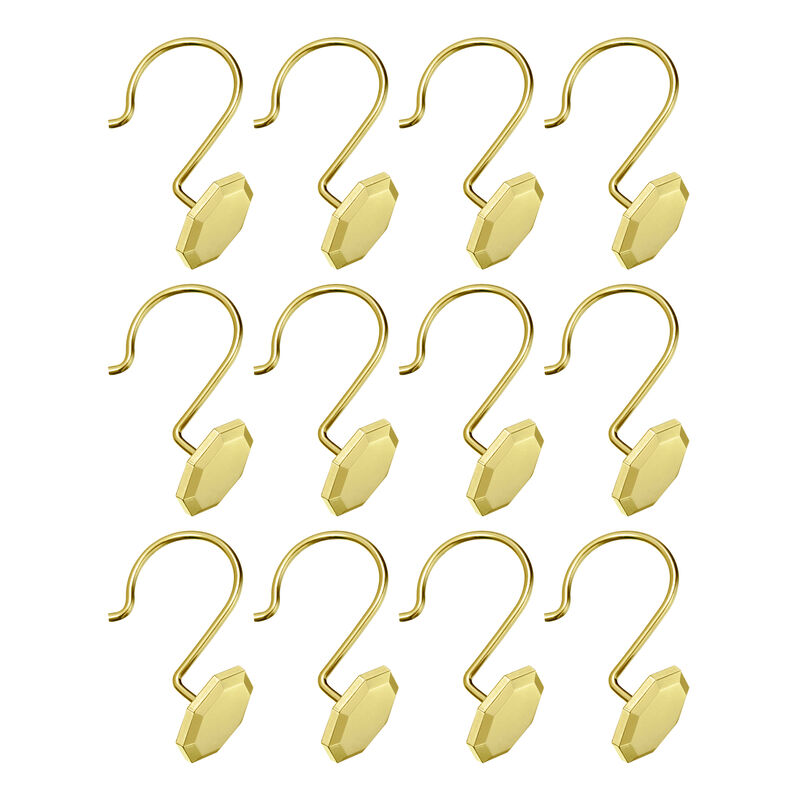 Zinc Shower Curtain Hooks, Set of 12 image number 2