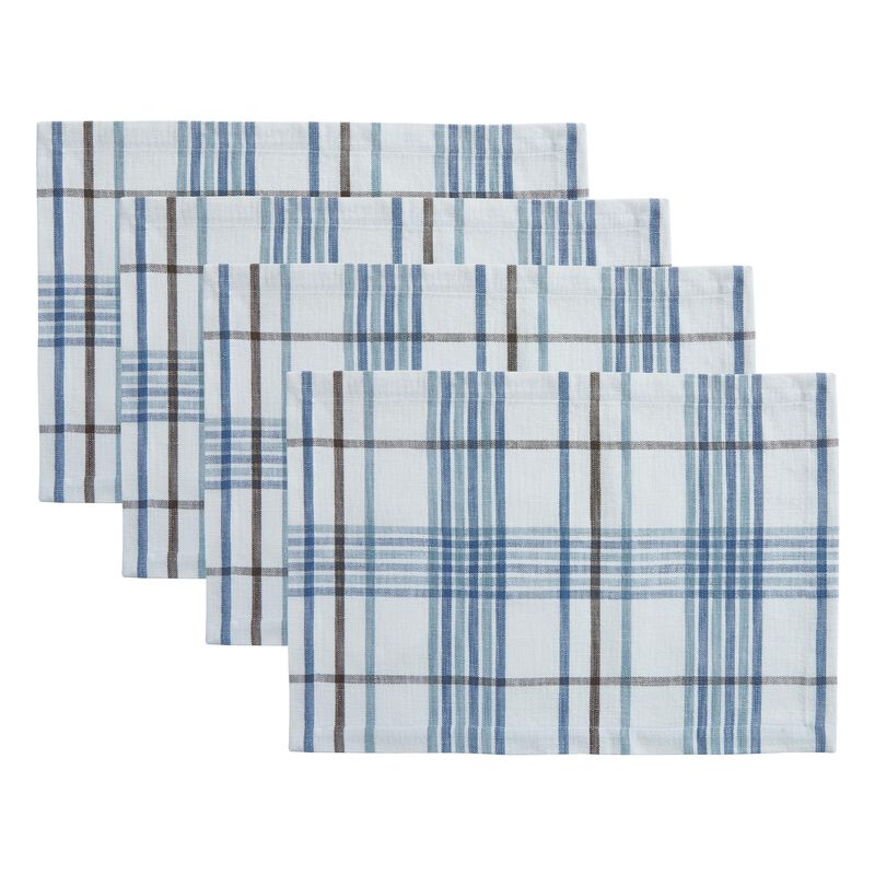 Split P Abbott Plaid Blue Placemat Set of 4 image number 0