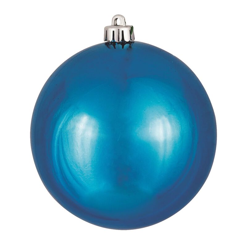 Vickerman 8" Turquoise Shiny Ball Ornament image number 0