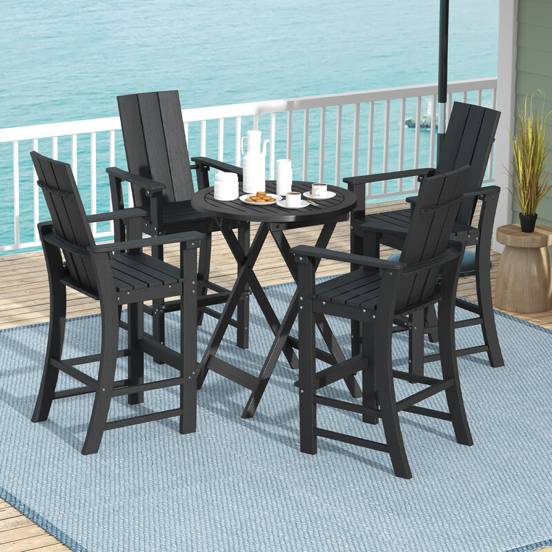 Adirondack Outdoor Bar Stool with Ergonomic Backrest – Comfortable Patio Seating