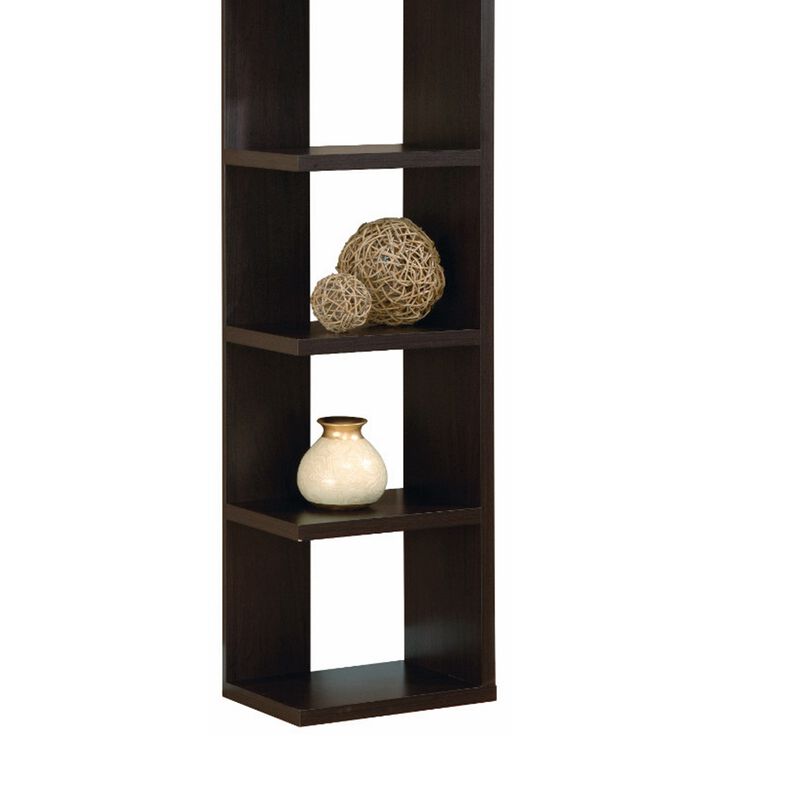 Simple And Stylish Corner Display Cabinet, Brown-Benzara