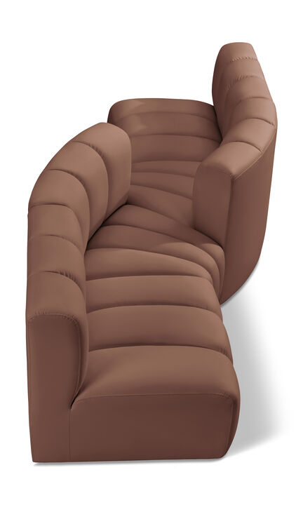 Meridian Furniture Arc Cognac Vegan Leather Modular Sofa