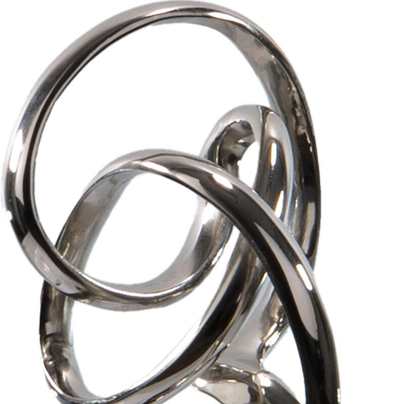 HomeRoots 20" Silver And Black Aluminum And Marble Modern Abstract Tabletop Sculpture image number 2