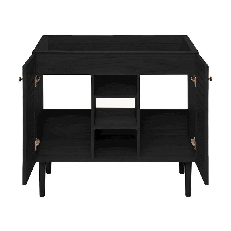 Bron 36" Freestanding Bathroom Vanity Cabinet without Top in Black Oak image number 3