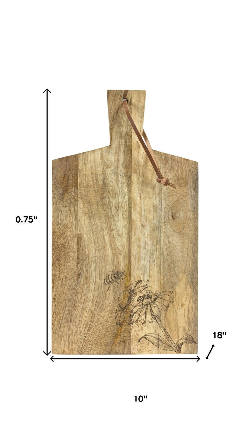 HomeRoots Set of Two Brown Solid and Manufactured Wood Cutting Boards image number 3