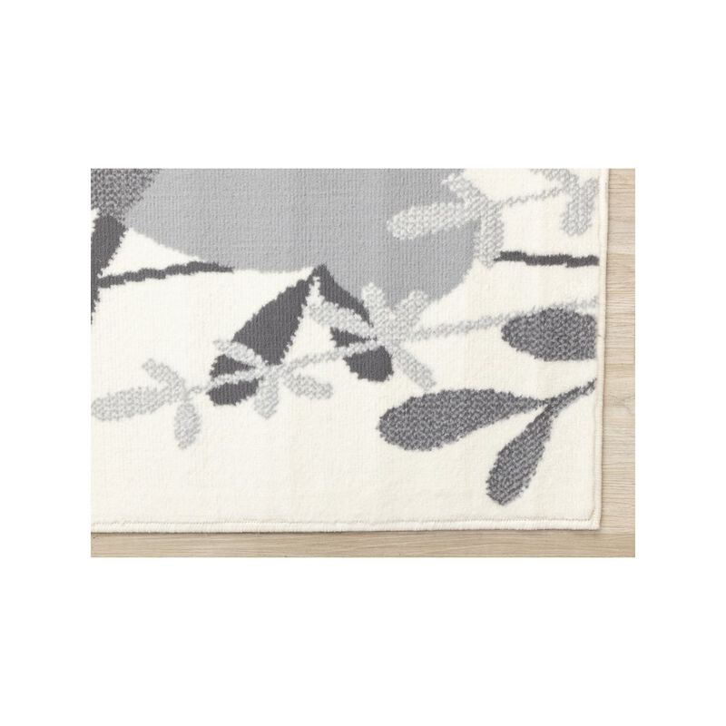 Novelle Home Functional Kids Grey White Bunny Rug, 3'11 x 5'7 image number 2