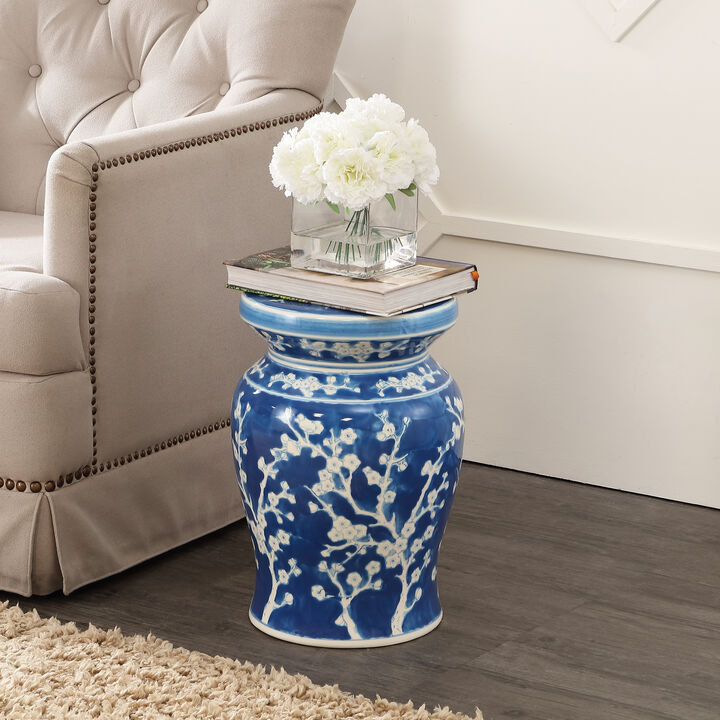 Cherry Blossom Ceramic Garden Stool