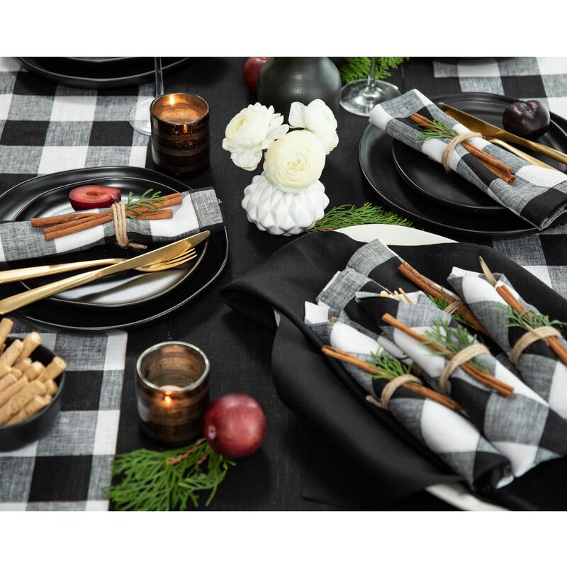 Solino Home 100% Pure Linen Tablecloth - Buffalo Check