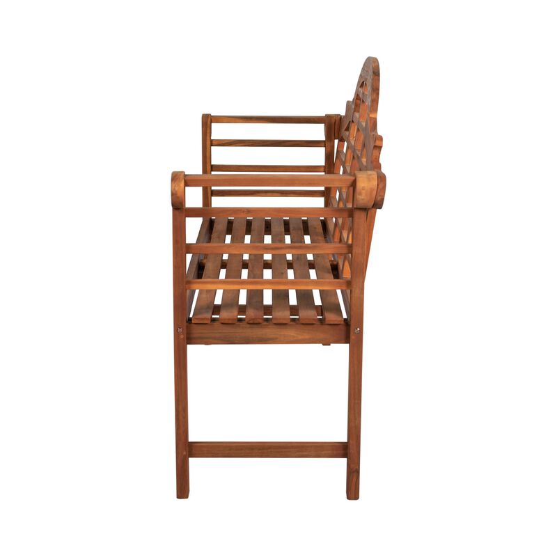 Lutyens Arched Acacia Wood Outdoor Garden Patio Bench