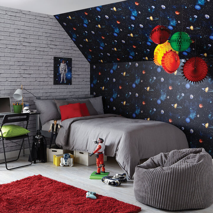 Albert Black Cosmos Wallpaper (Set of 2)