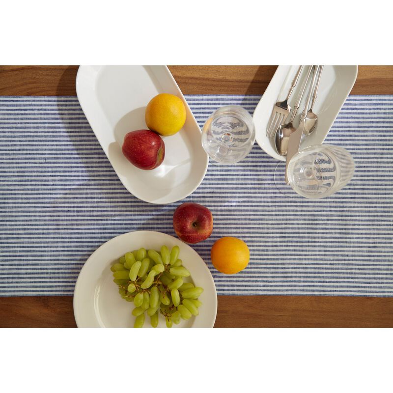 Solino Home 100% Pure Linen Table Runner - Narrow Stripe