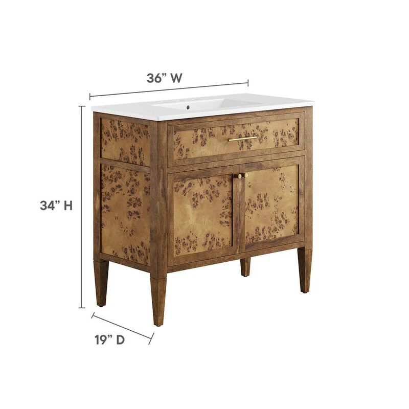 Modway Elysian 36 Wood Bathroom Vanity image number 4