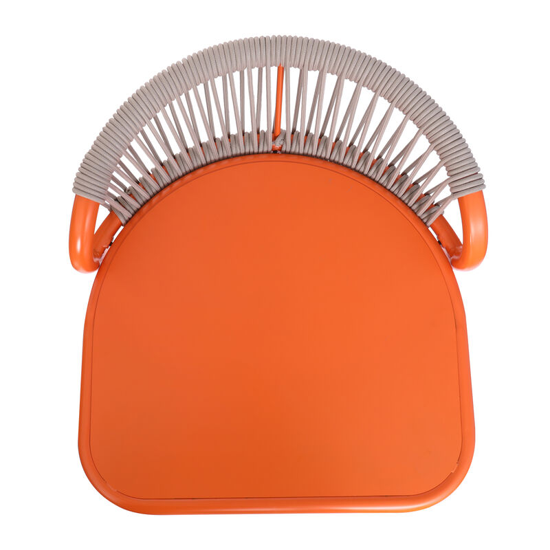 Christopher Knight Home Wisozk 29.5" Outdoor Aluminum Barstools with Rope-woven Scallop-shaped Backrest (Set of 2) image number 6