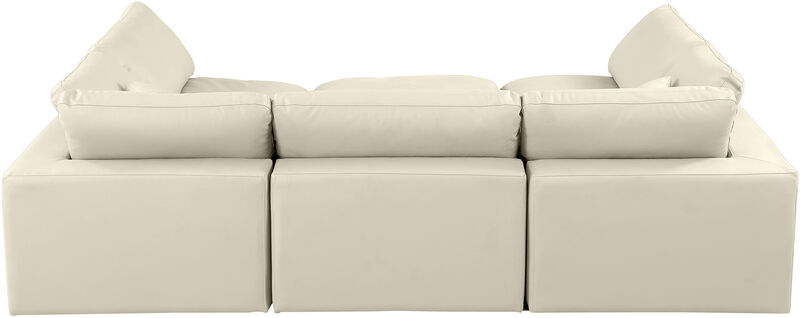 Meridian Furniture Comfy Cream Vegan Leather Modular Sectional