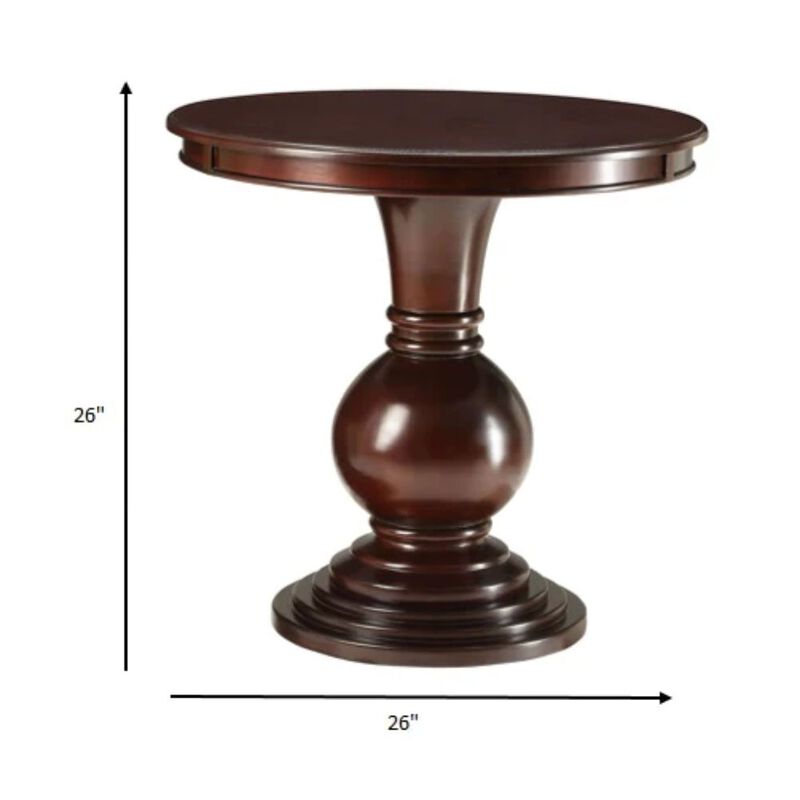 Homezia 26" X 26" X 26" Espresso Wood Veneer Side Table